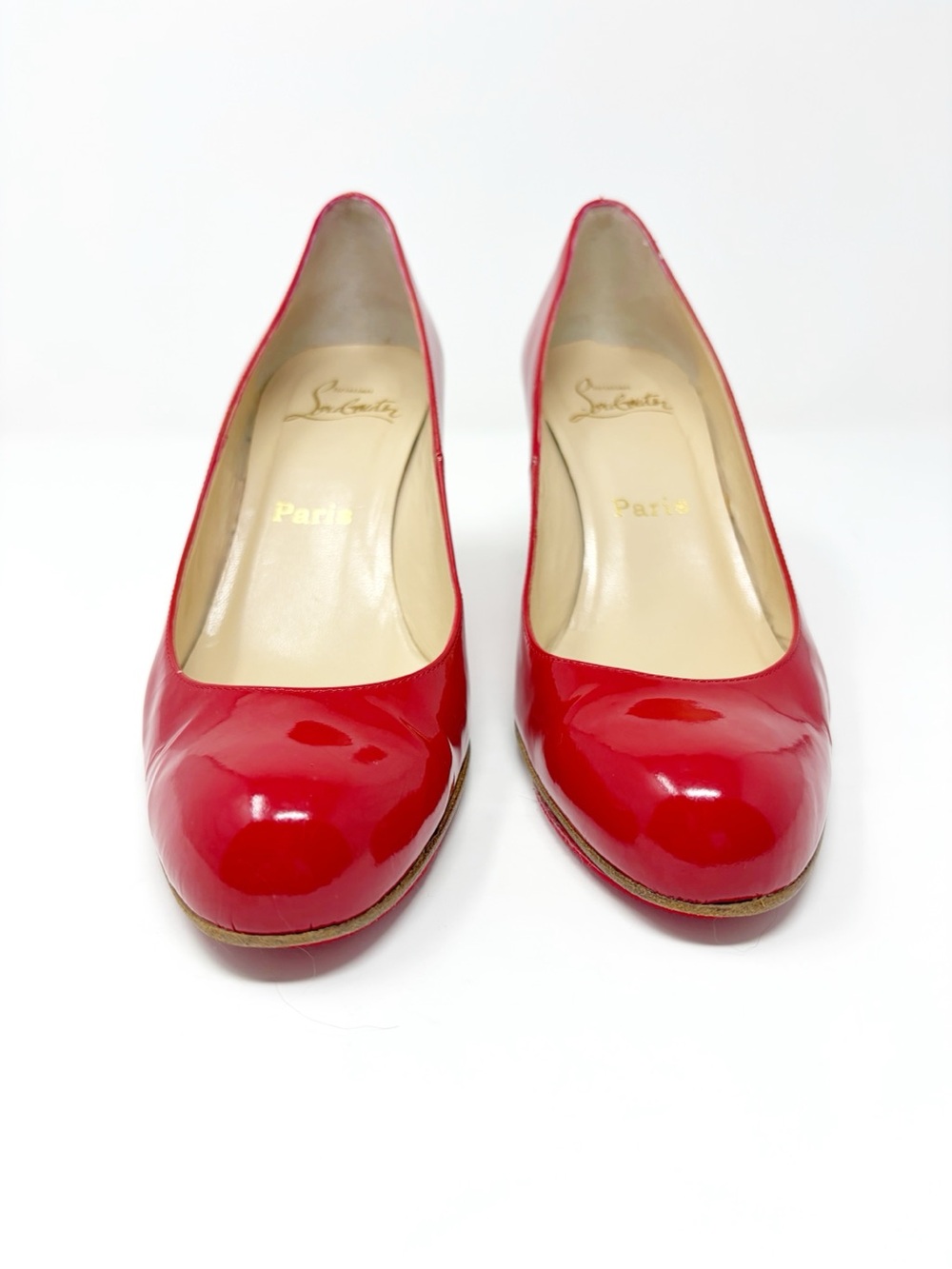 Christian Louboutin Red Patent Leather Women's Pumps 37.5 - Picture 4 of 11